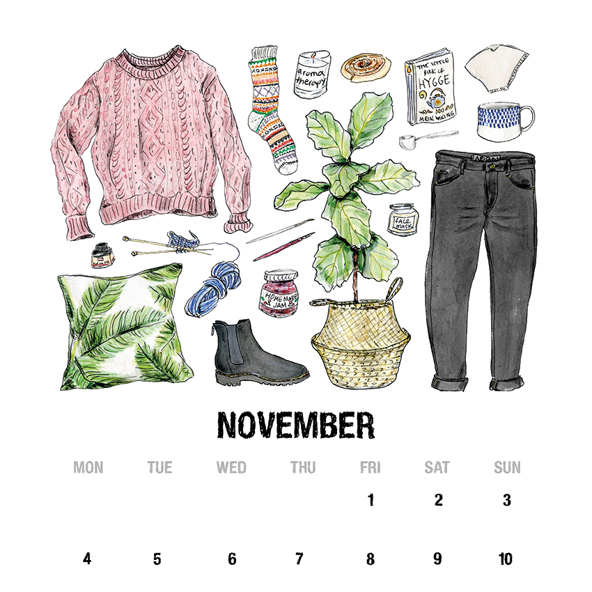 November calendar Mangomini